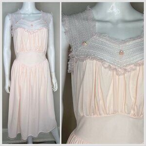 Vintage 1950s Pastel Pink Nightgown, Nina R Original Size Medium